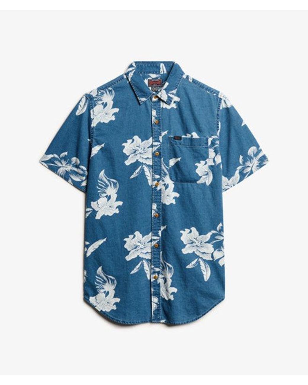 Superdry Blue & Co Vintage Loom Short Sleeve Shirt for men