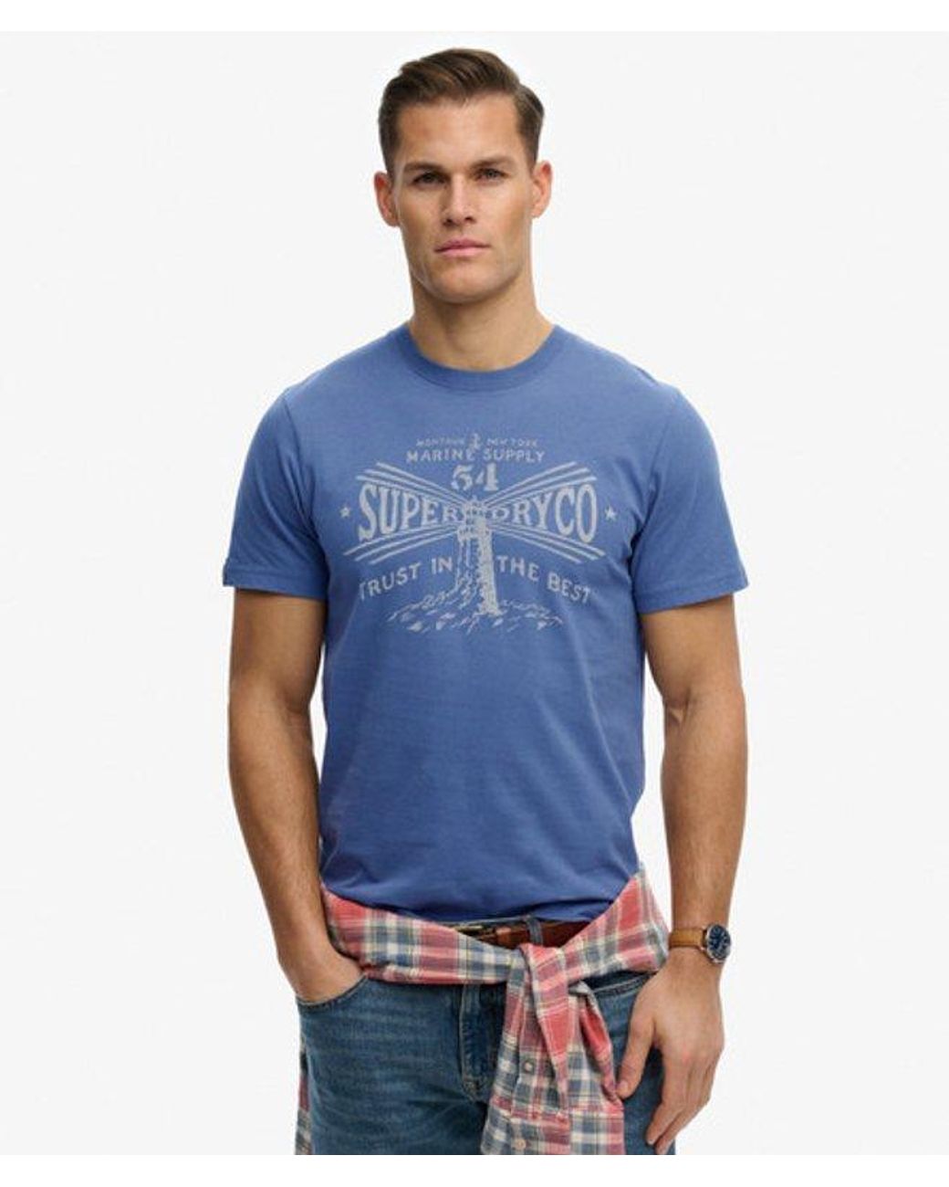 Superdry Blue Lo-Fi Dockside T-Shirt for men