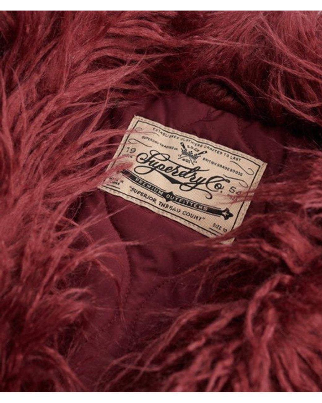 Superdry Red Long Afghan Coat