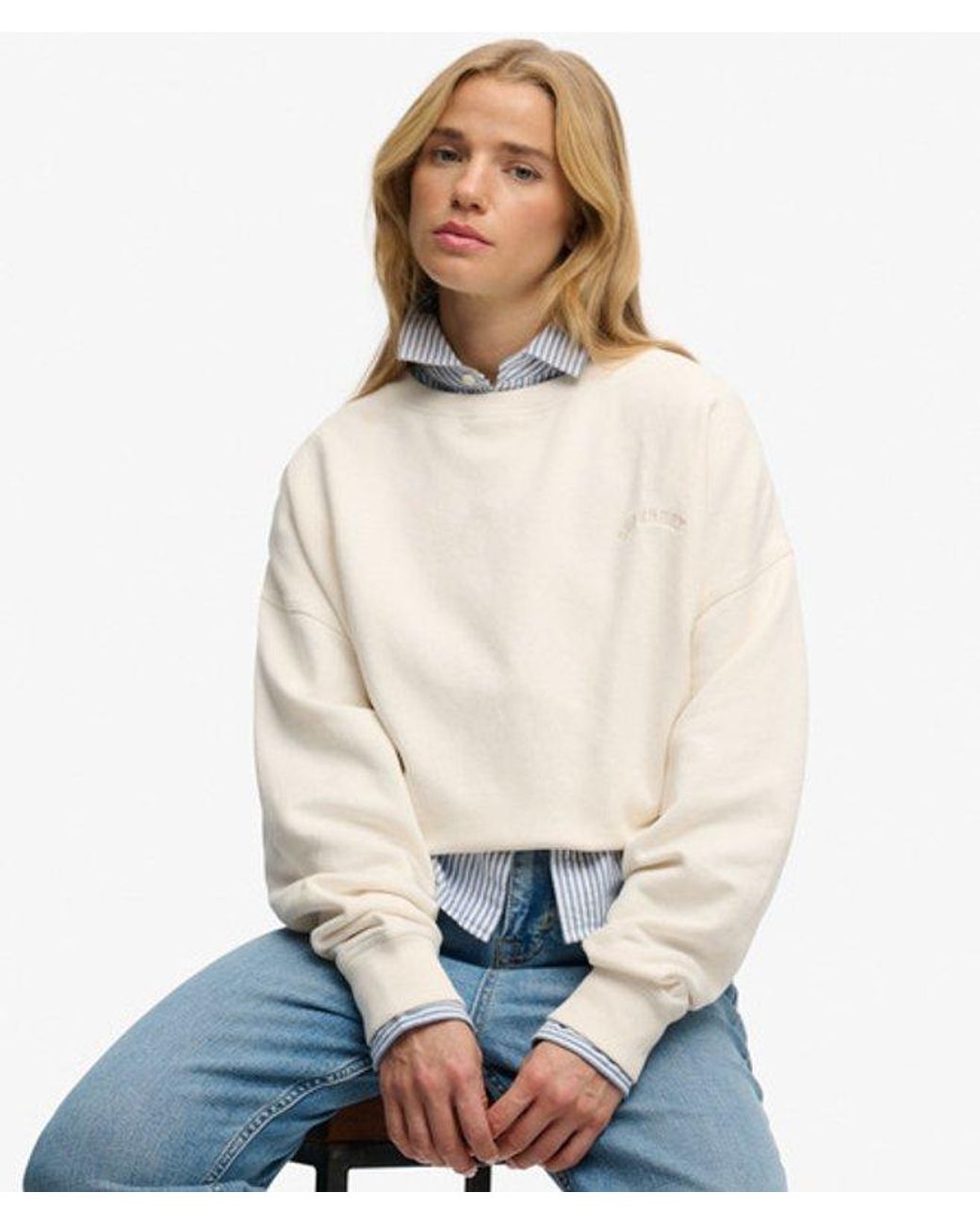 Superdry White & Co Essential Logo Crew Sweatshirt