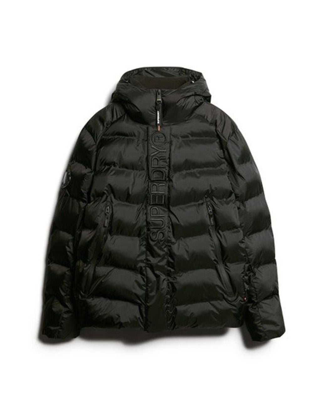 Superdry Black & Co Hooded City Graphic Puffer Jacket for men
