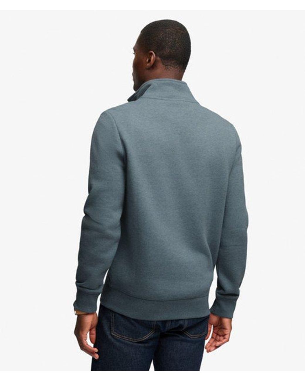 Superdry Gray & Co Vintage Logo Embroidered Half Zip Sweatshirt for men