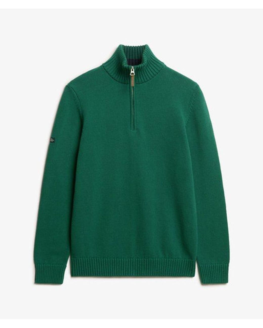 Superdry Green & Co Cotton Classics Half-zip Knitted Jumper for men