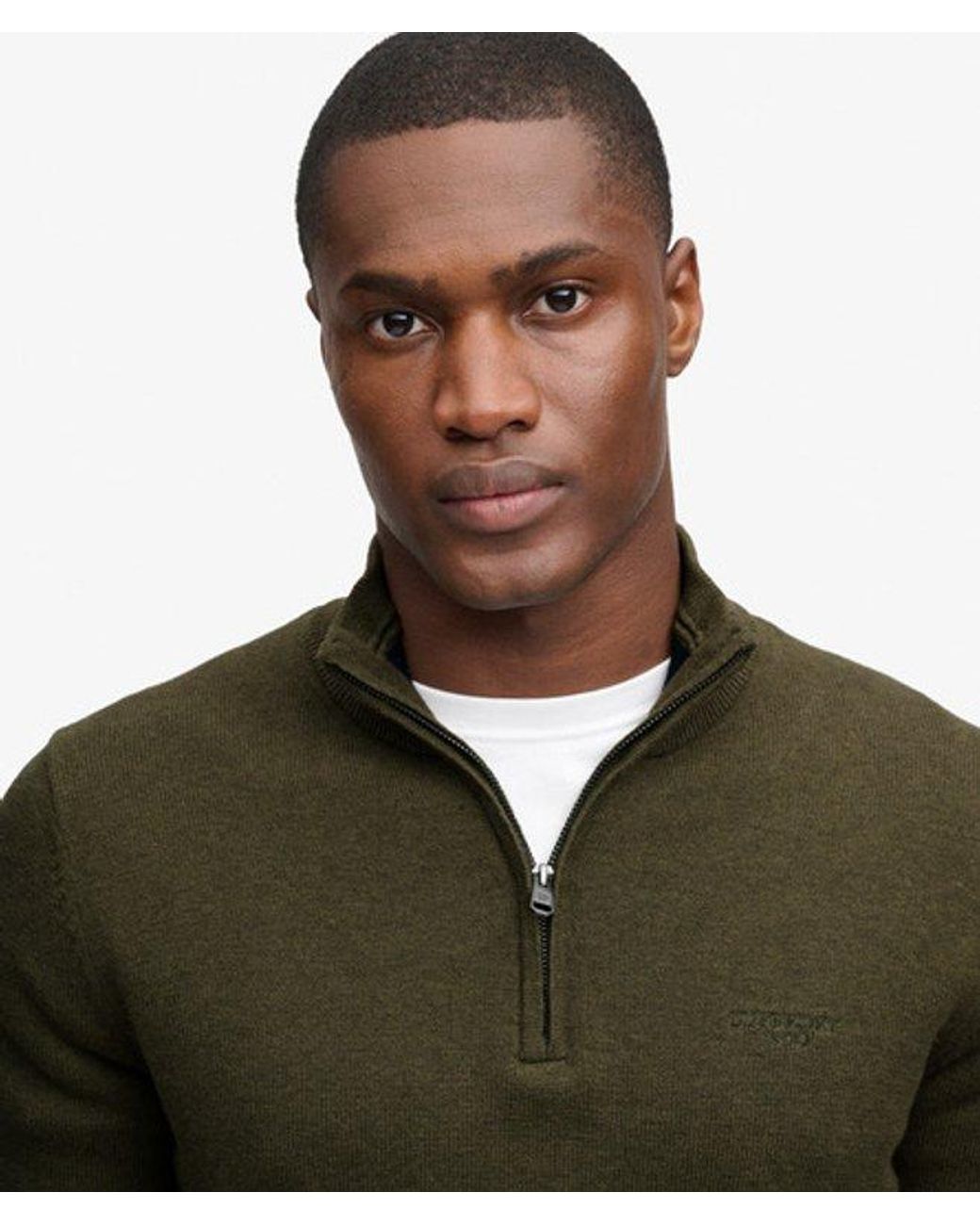Superdry Green & Co Prep Essential Cotton Half Zip Jumper for men