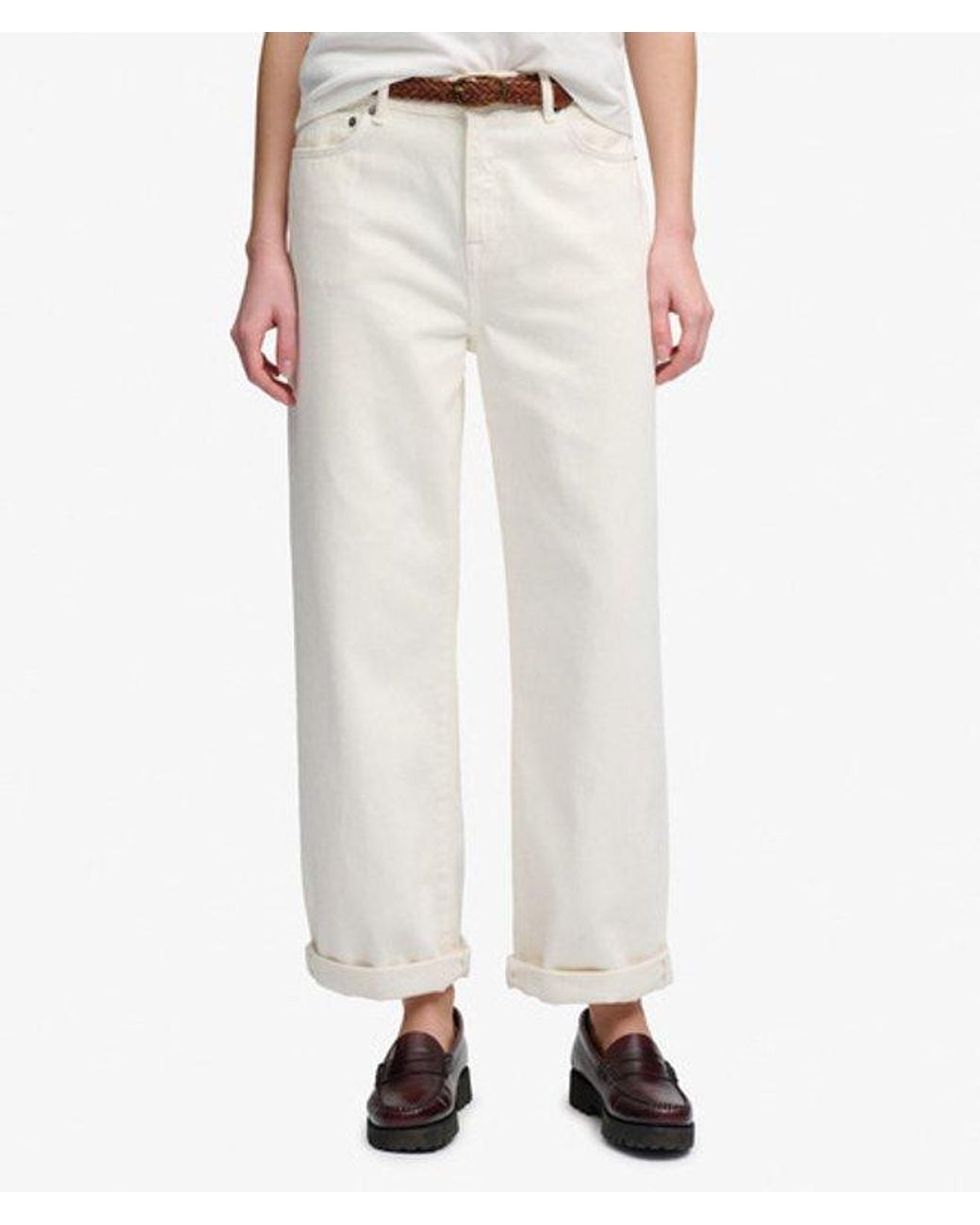 Superdry White & Co Organic Cotton High Rise Wide Leg Jeans