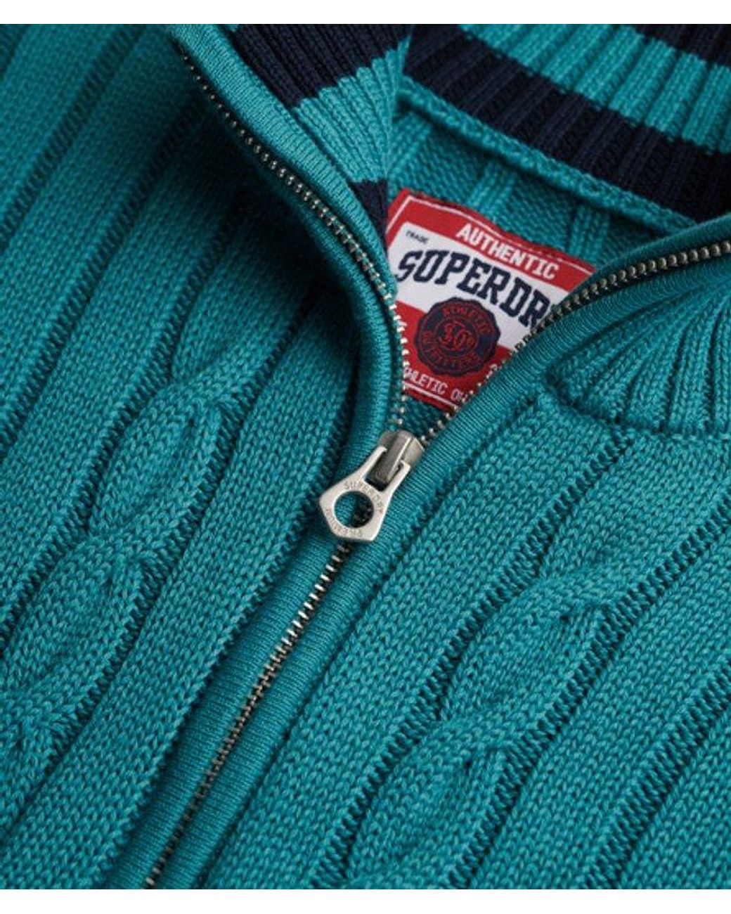 Superdry Blue & Co Slouchy Cable Half Zip Jumper