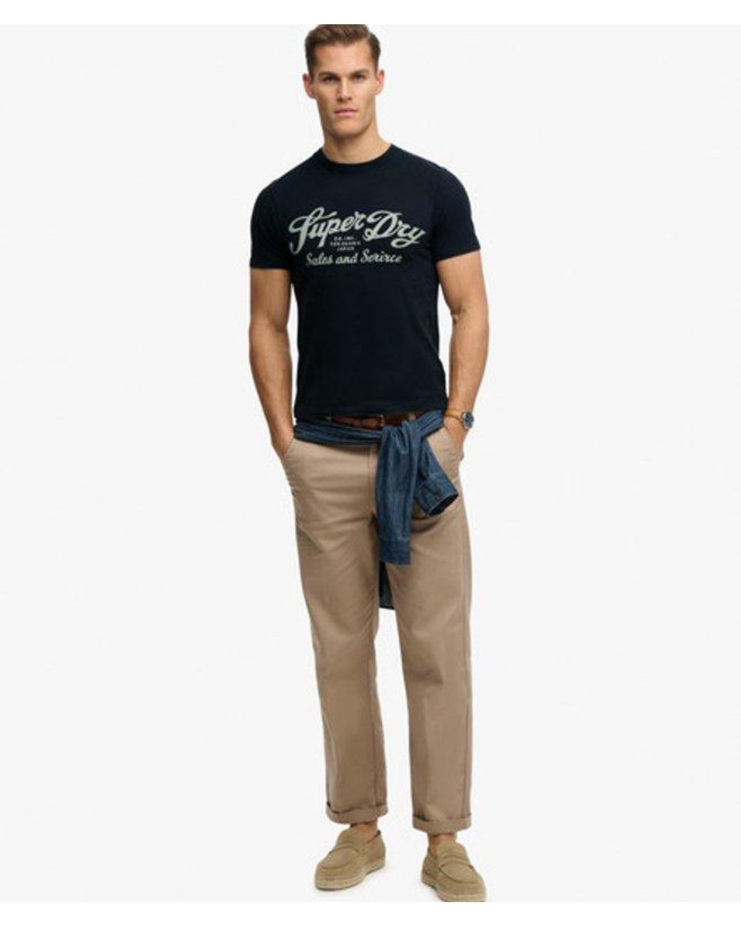 Superdry Blue Industry Worker Relaxed T-Shirt for men