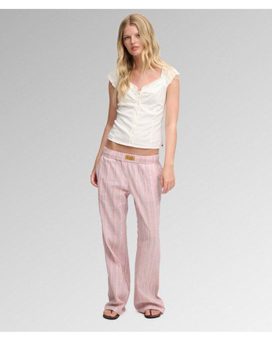 Superdry Pink & Co Komodo Pushkar Stripe Trousers