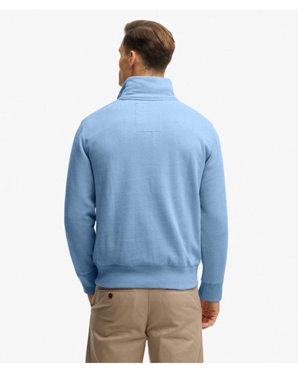 Superdry Blue Essential Logo Half Zip Sweatshirt for men