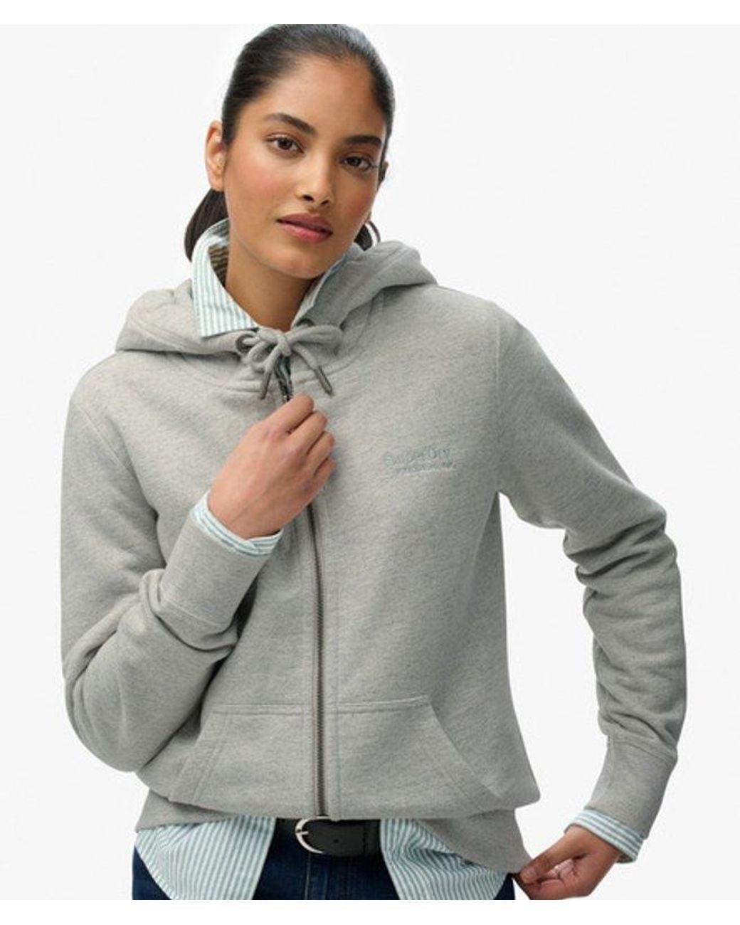 Superdry Gray & Co Athletic Essentials Logo Zip Hoodie