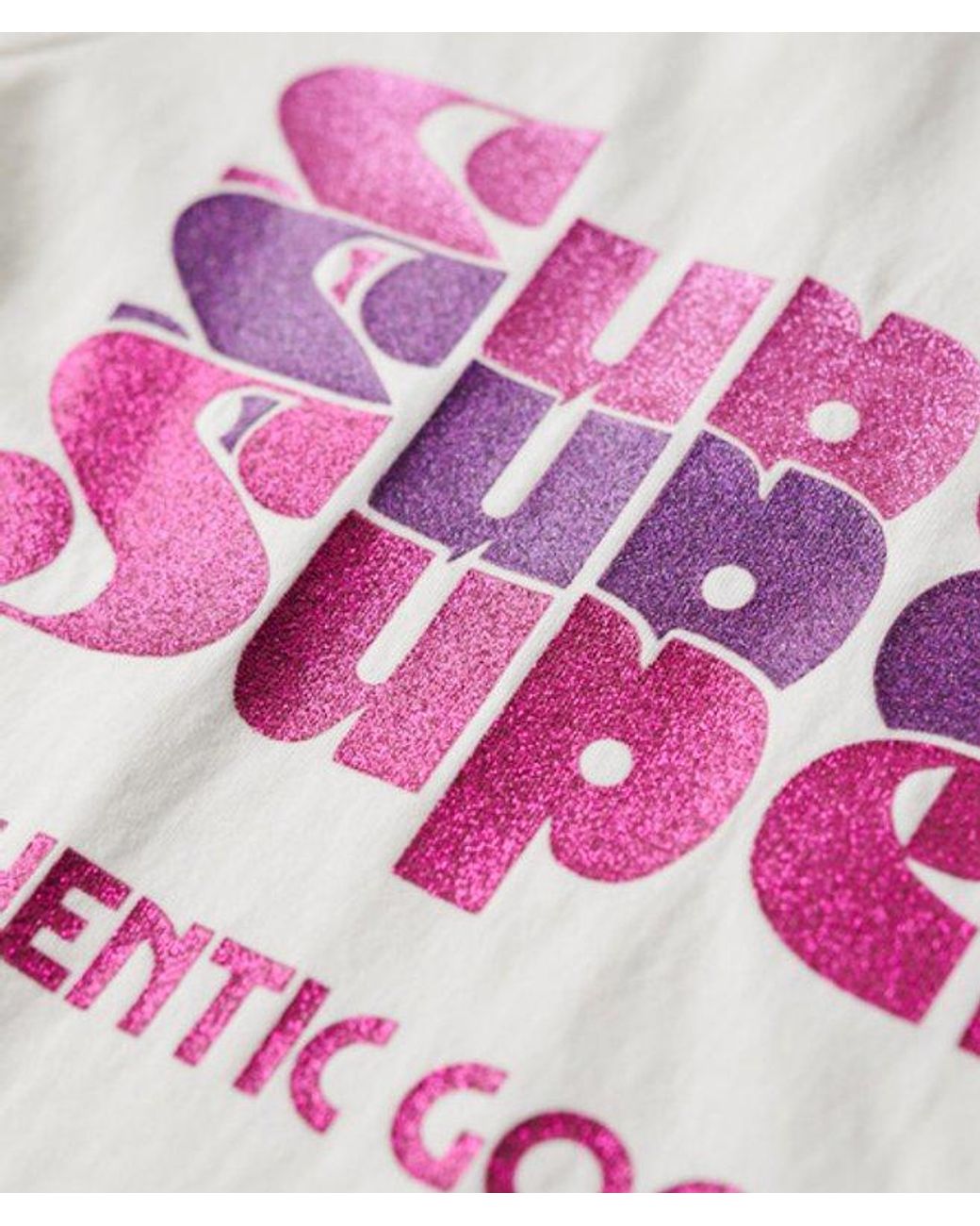 Superdry White & Co Retro Glitter Logo T-shirt