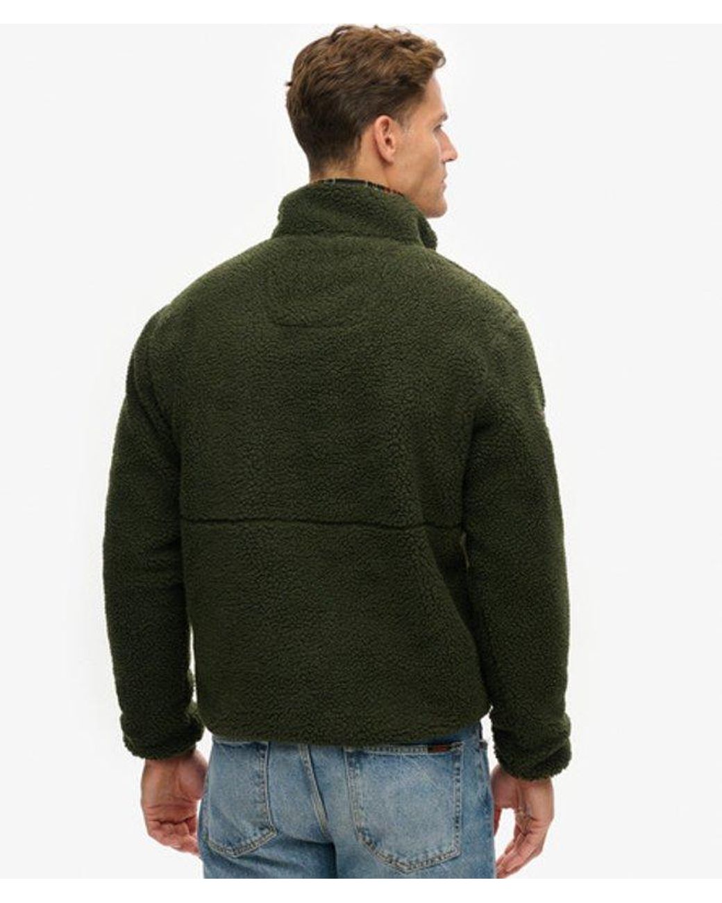 Superdry Green & Co Boxy Fit Embroidered Logo Outdoor Half Zip Fleece Jumper for men