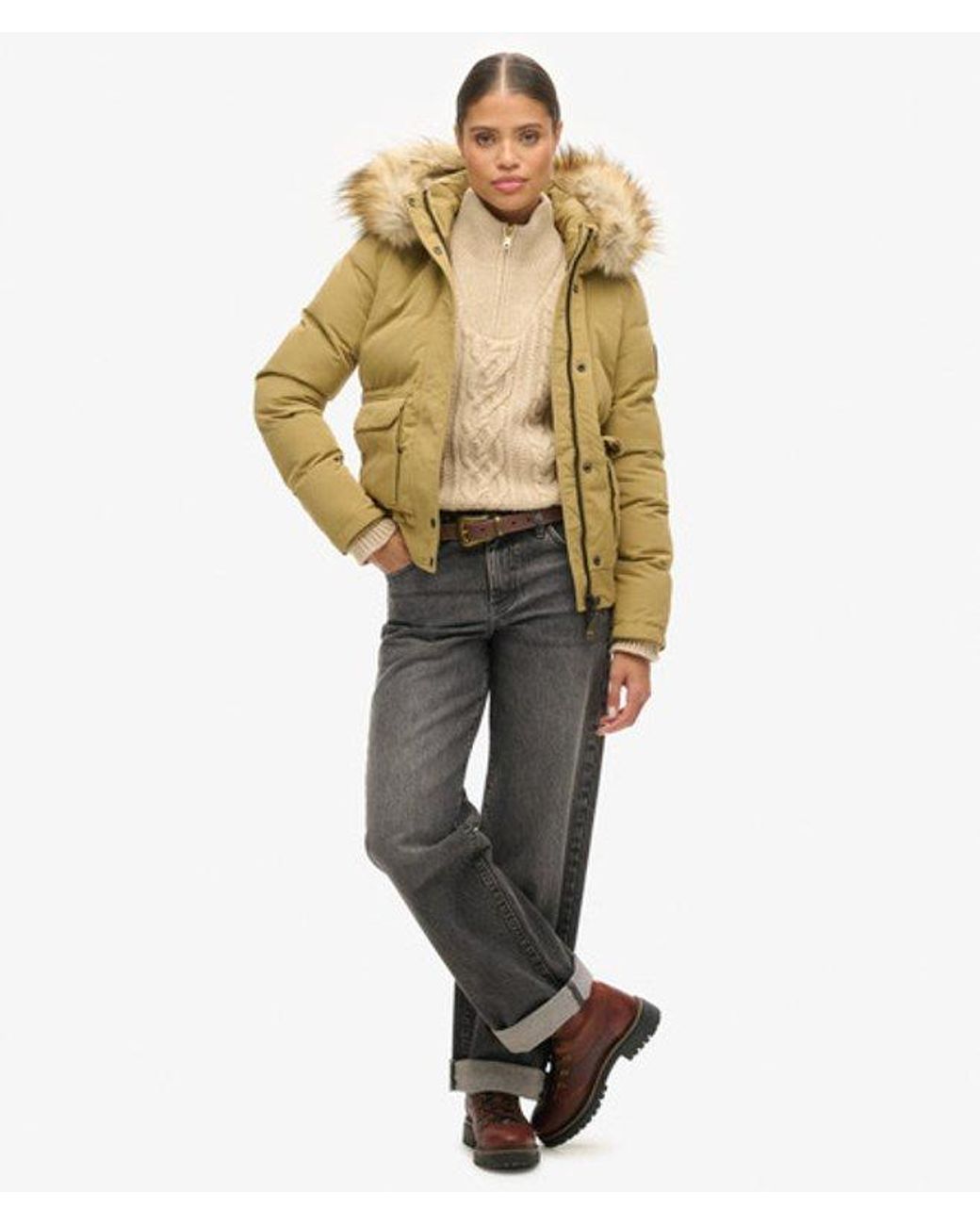 Superdry Natural & Co Everest Slim Fit Hooded Puffer Bomber Jacket