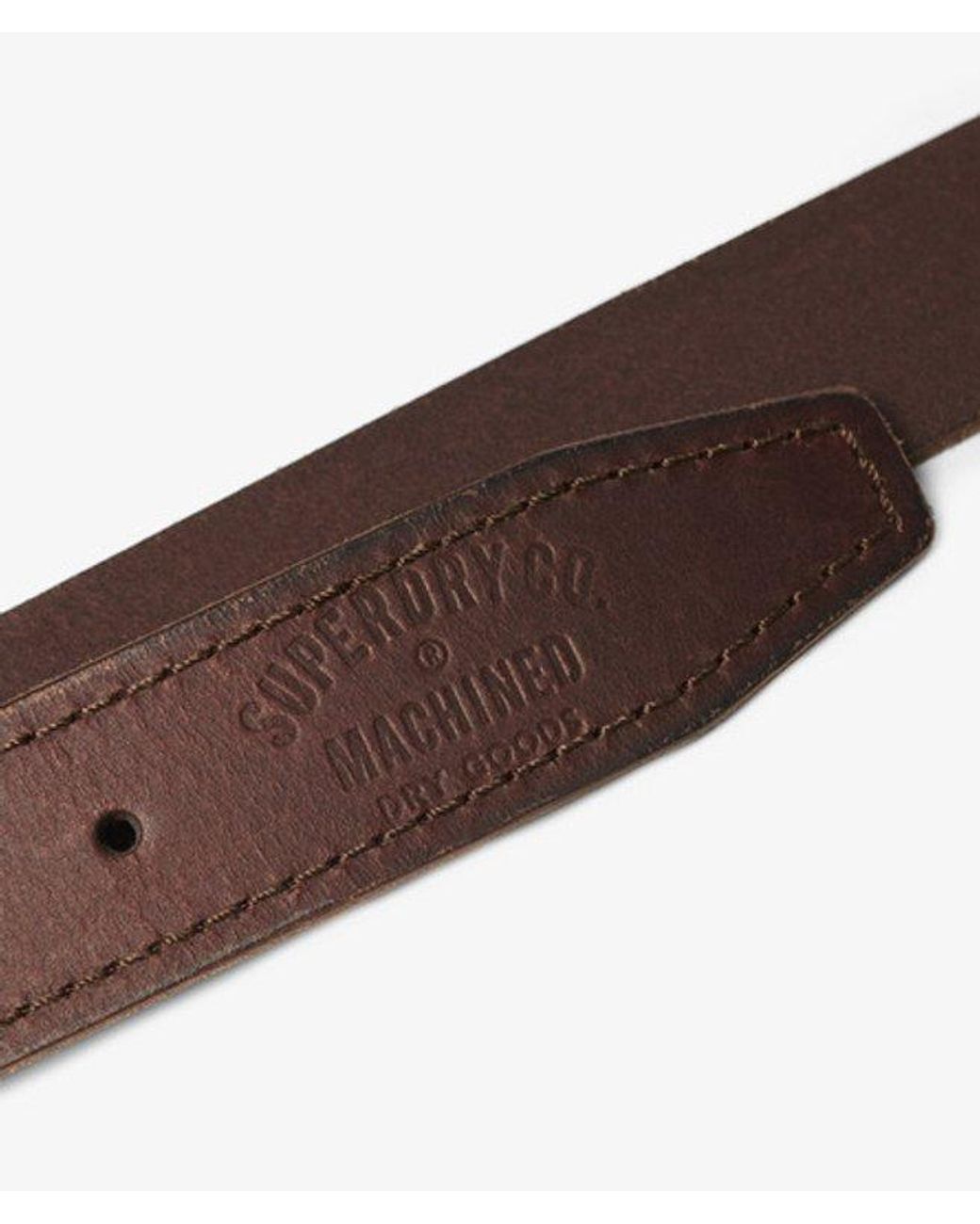 Superdry Brown Branded Buckle Goods Belt for men