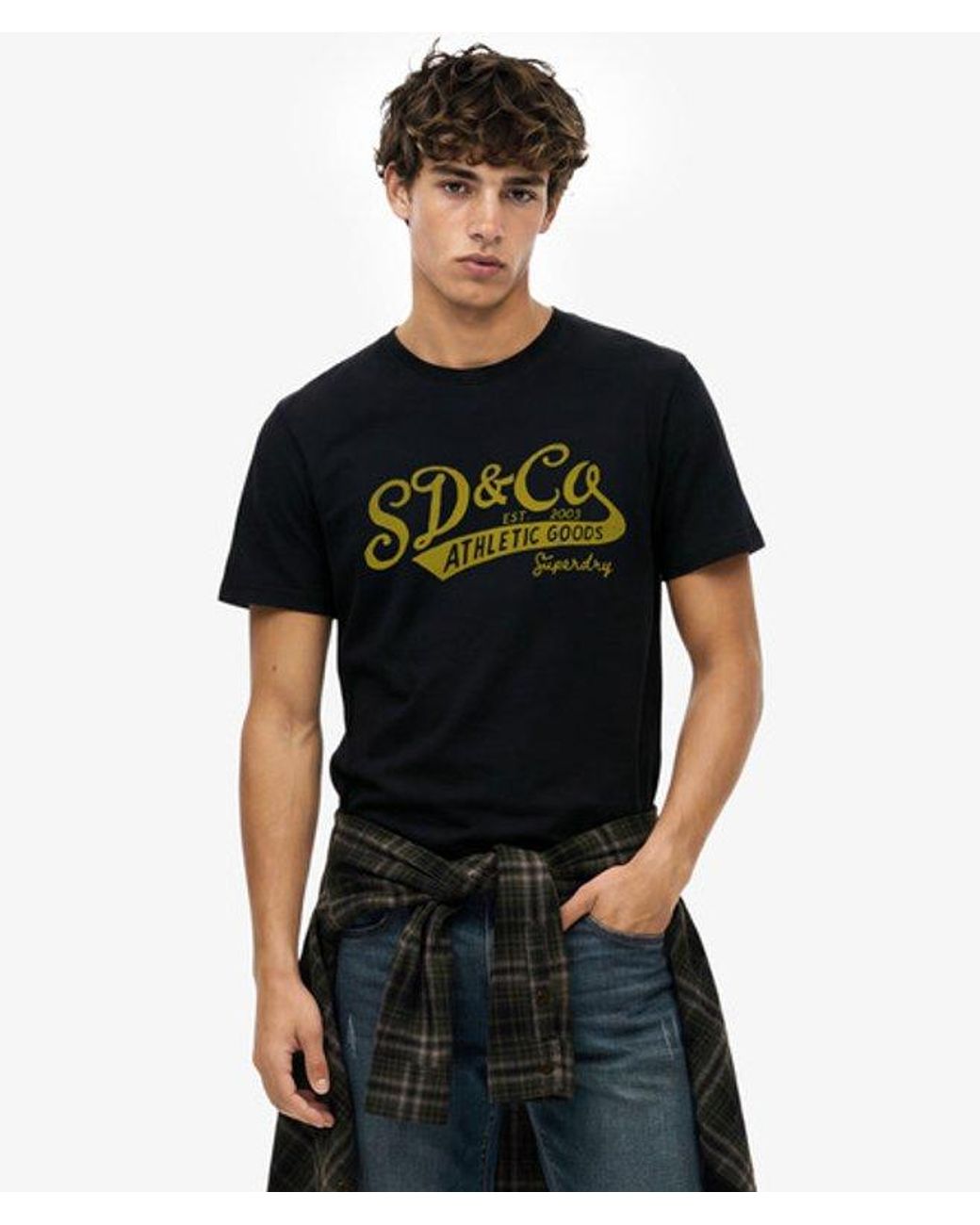 Superdry Vintage Script T-shirt in het Black voor heren