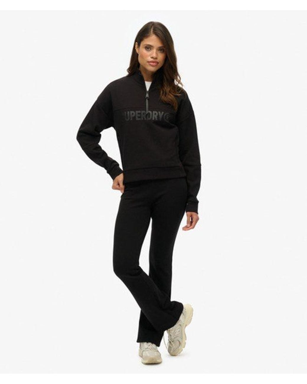 Superdry Black & Co Active Tech Logo Relaxed Half Zip Sweatshirt