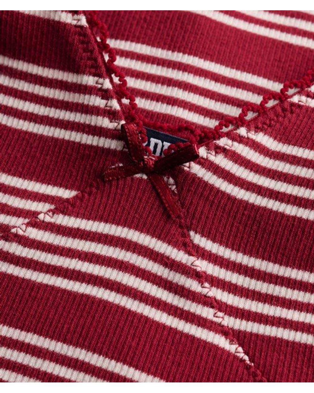 Superdry Red Stripe Ribbed Jersey Maxi Dress