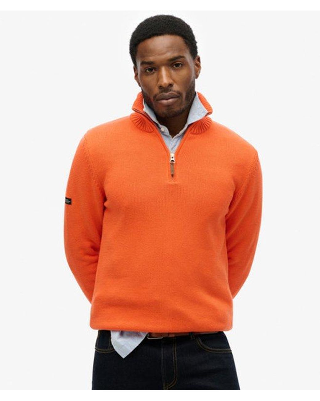 Superdry Orange & Co Cotton Classics Half-zip Knitted Jumper for men