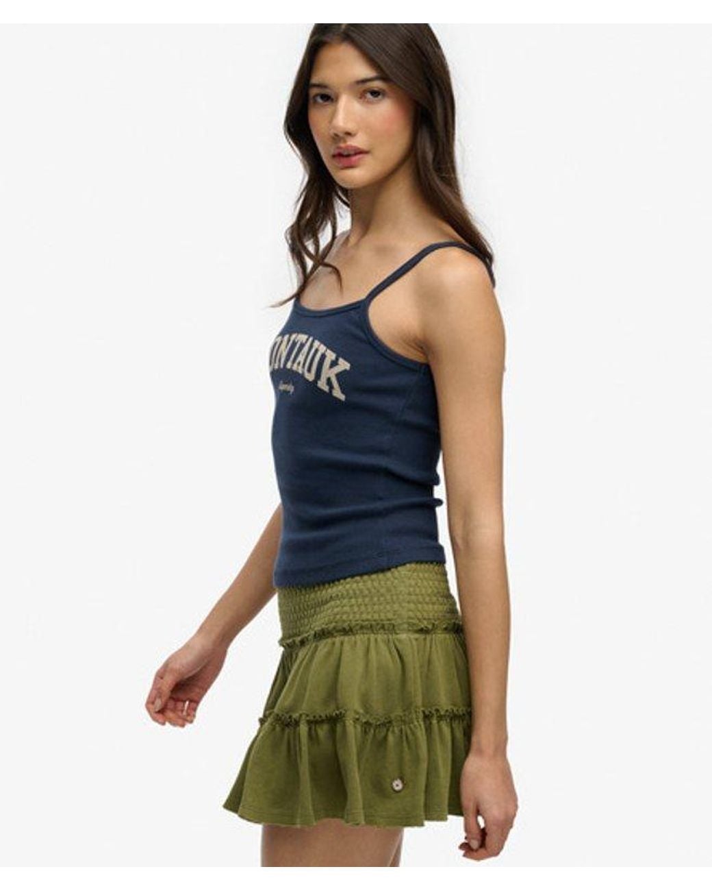 Superdry Blue & Co Tiered Jersey Mini Skirt