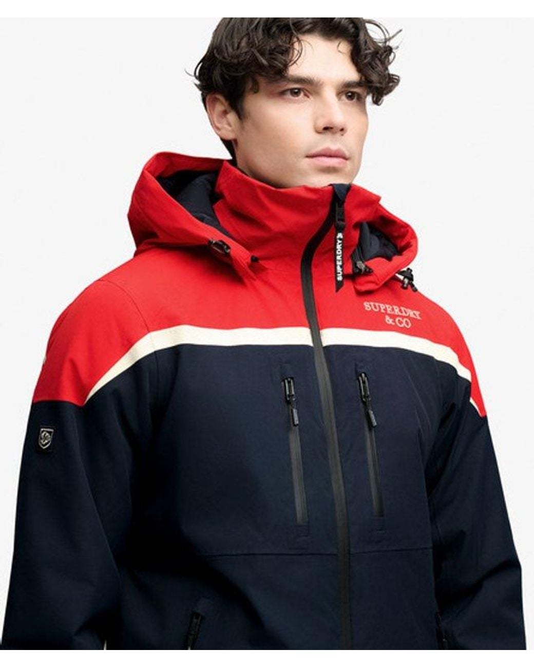 Superdry Red & Co Hooded Ski Shell Jacket for men