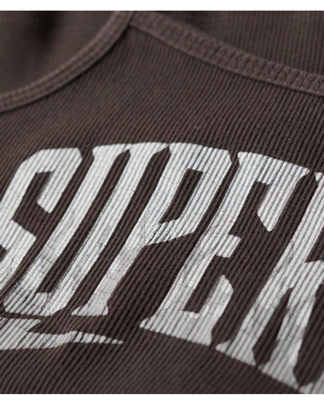 Superdry Black & Co Ladies Retro Rocker Graphic Rib Cami Top