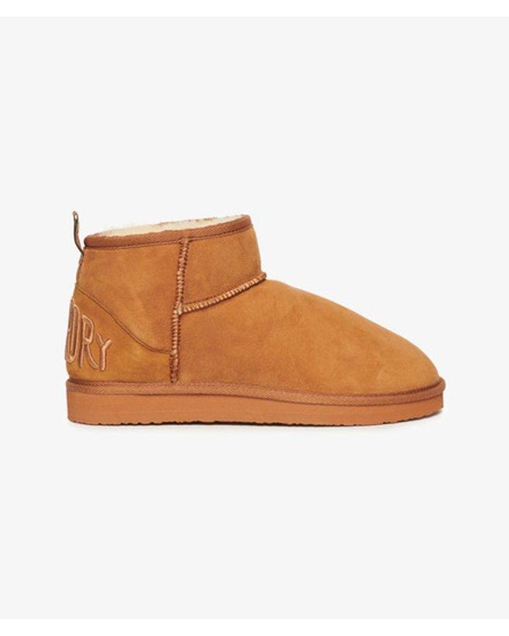 Superdry Brown & Co Suede Sherpa Mini Boots