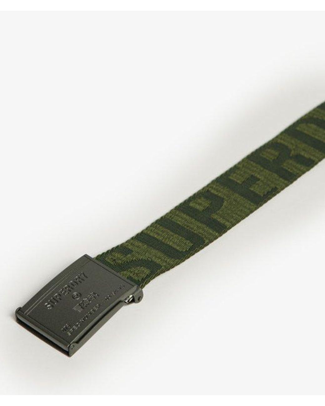 Superdry Green & Co Logo Debossed Webbing Belt