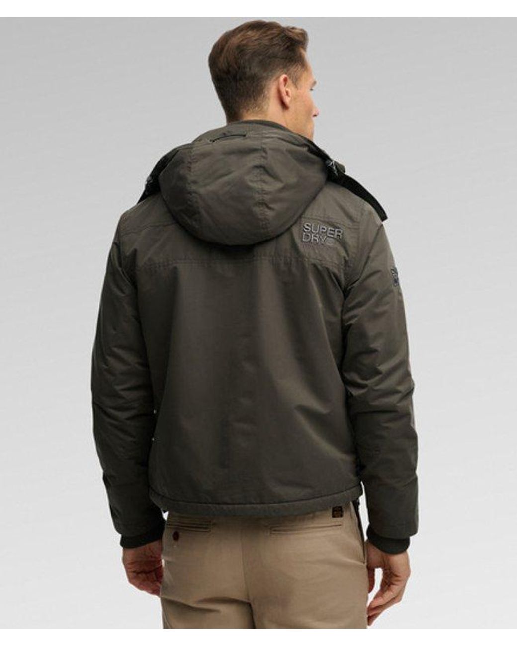 Superdry Gray & Co Hooded Microfibre Arctic Windcheater Jacket for men