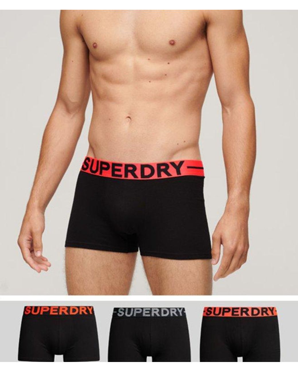 Superdry Black & Co Organic Cotton Trunk Triple Pack for men