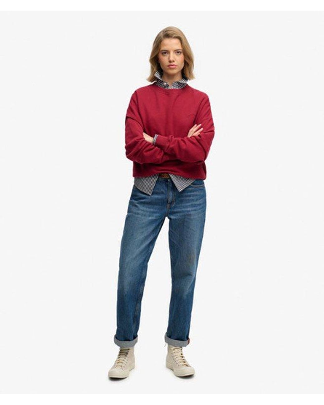 Superdry Red & Co Essential Logo Crew Sweatshirt