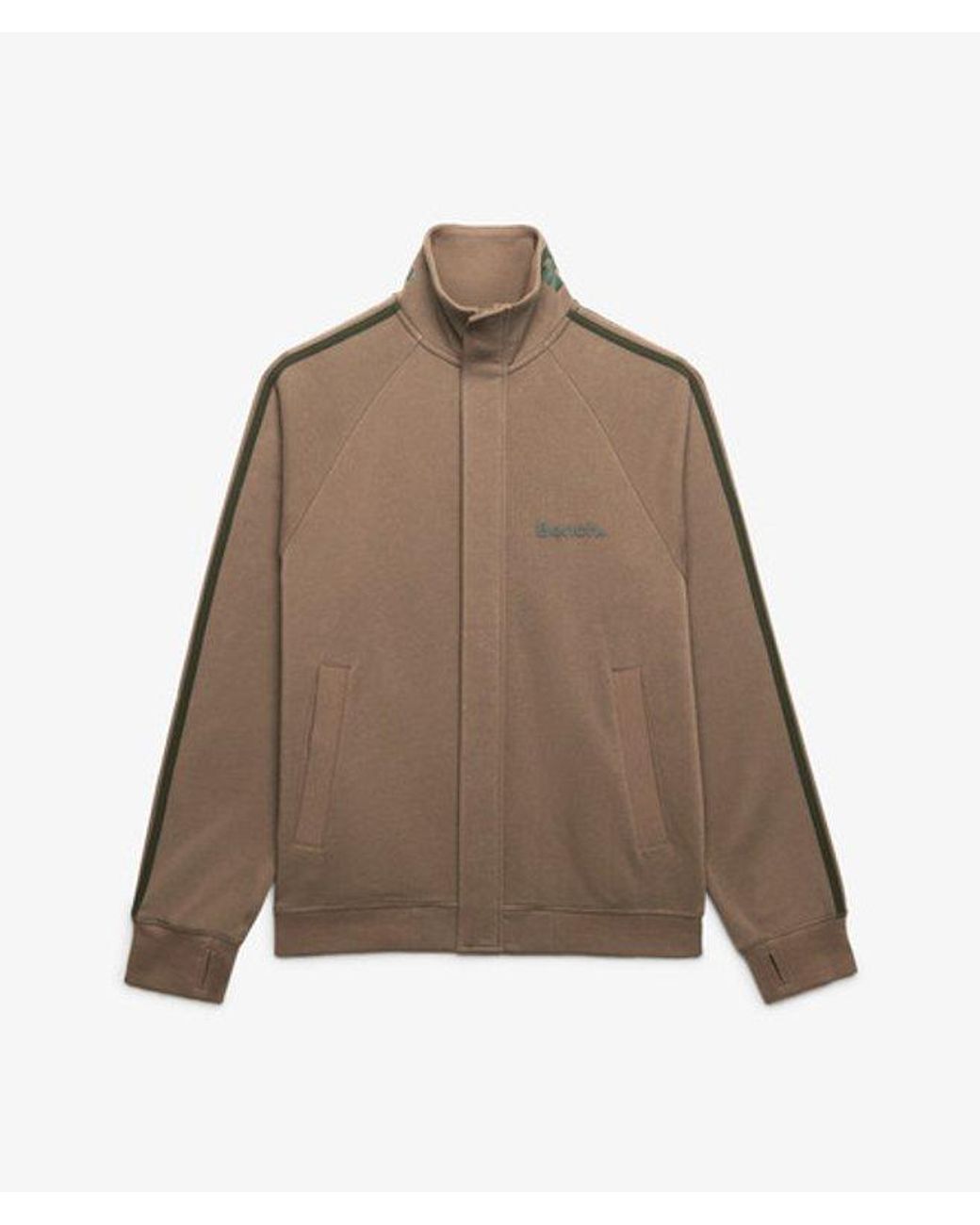 Superdry Brown Bench High Neck Stripe Track Top for men