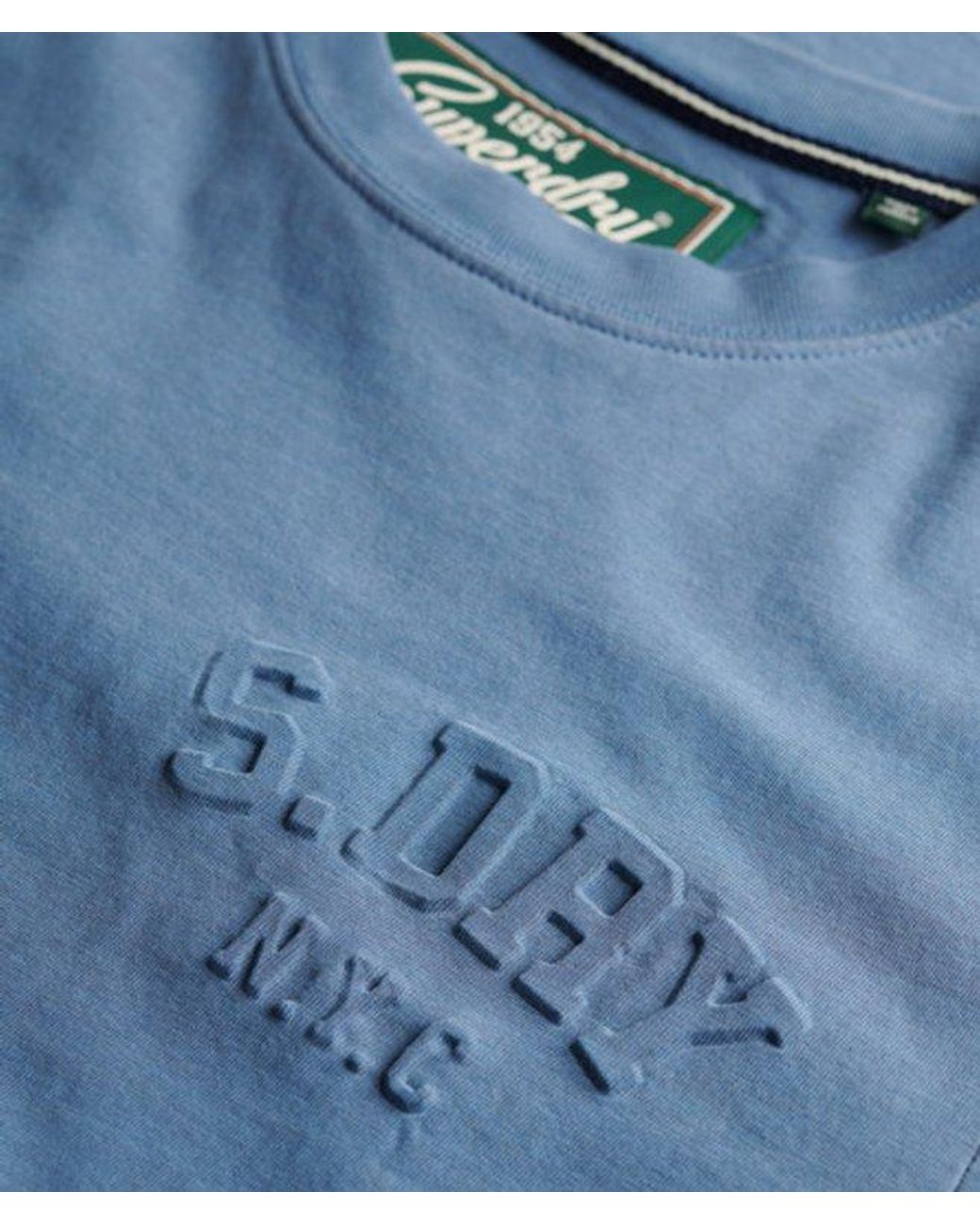 Superdry Blue & Co Athletic Embossed Relaxed T-shirt for men