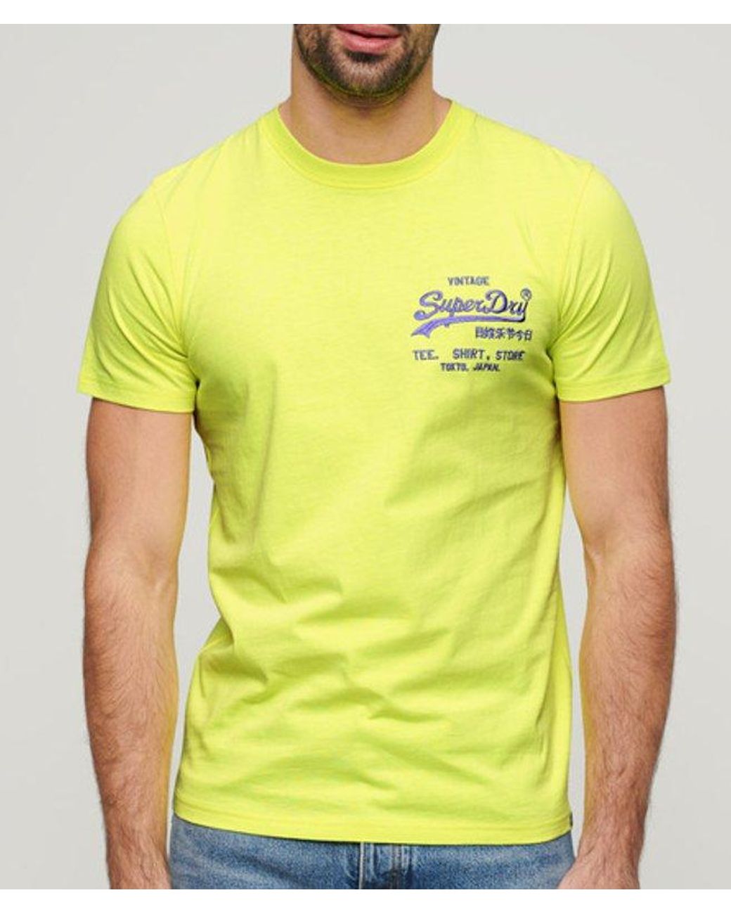 Superdry Yellow & Co Neon Vintage Logo T-shirt for men