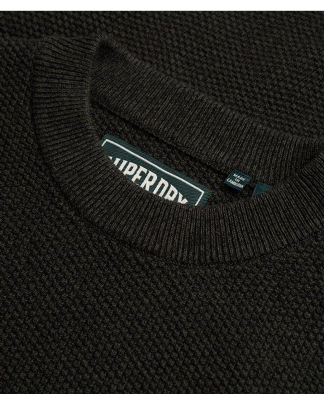 Superdry Black Texture Knit Jumper for men