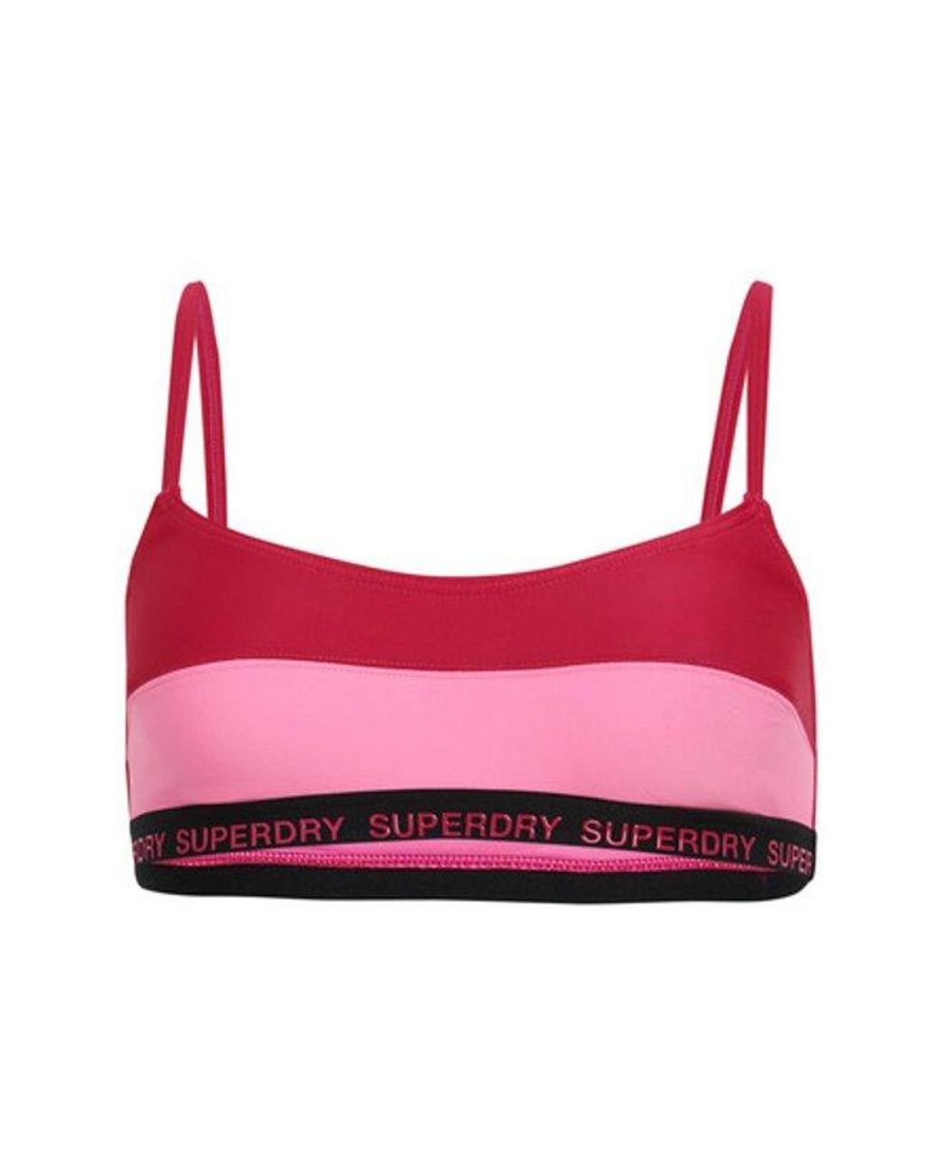 Superdry Red & Co Ladies Striped Elastic Bralette Bikini Top
