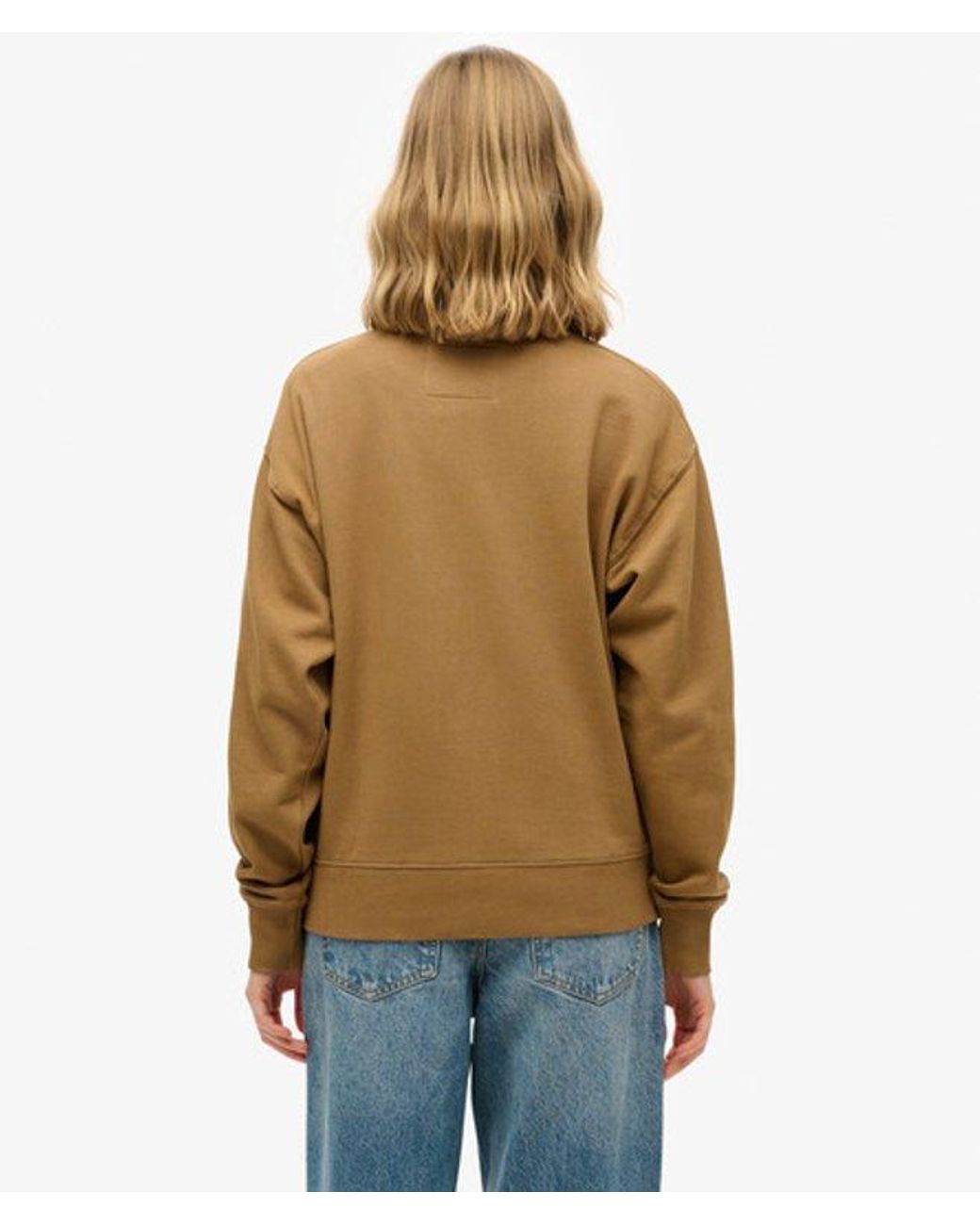Superdry Blue & Co Embroidered Core Logo Loose Crew Sweatshirt