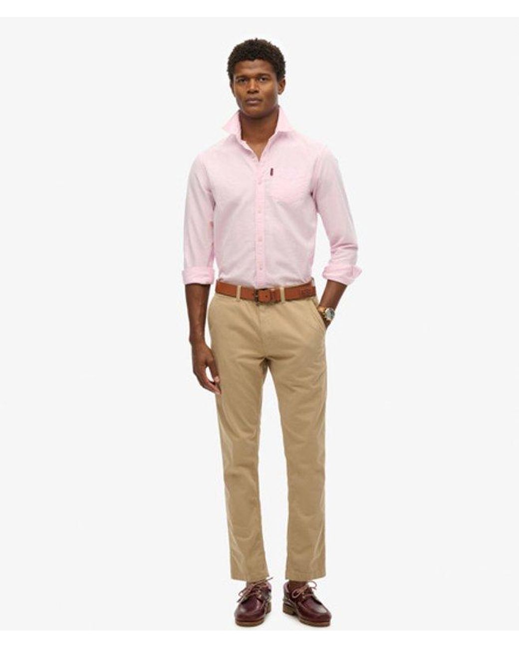 Superdry Pink & Co Officers Slim Chino Trousers for men