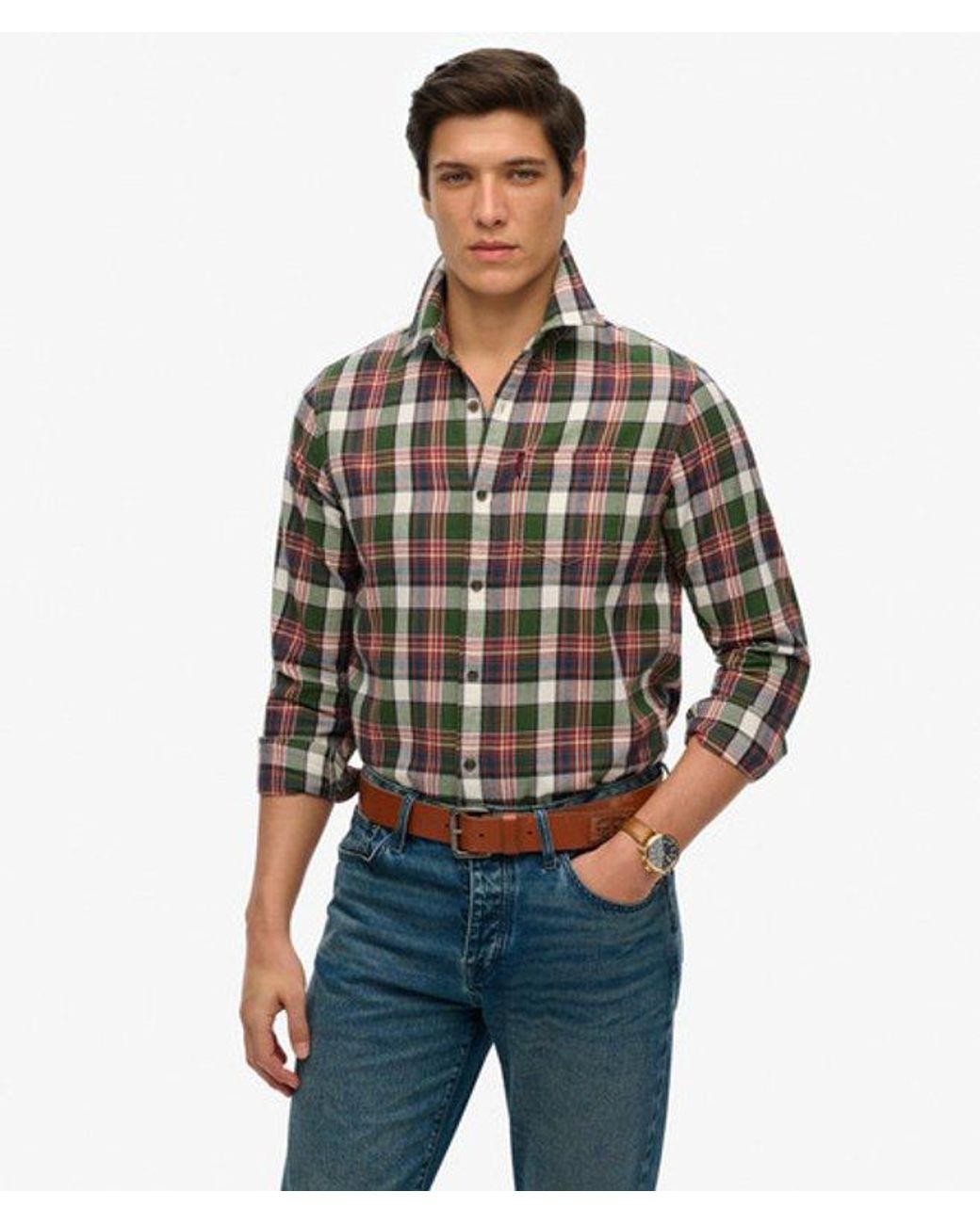Superdry Black & Co Organic Cotton Vintage Check Shirt for men