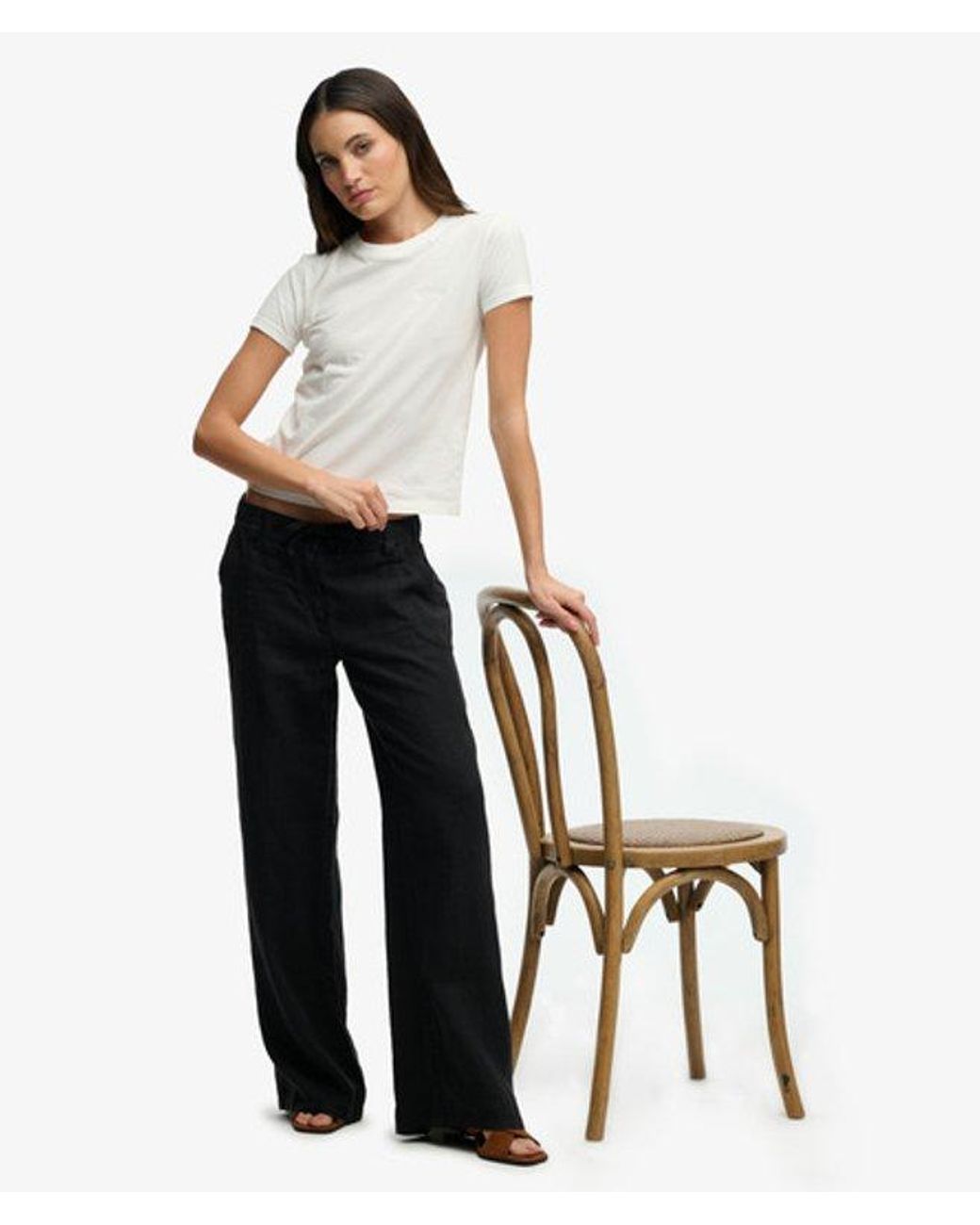Superdry White & Co Linen Low Rise Pants