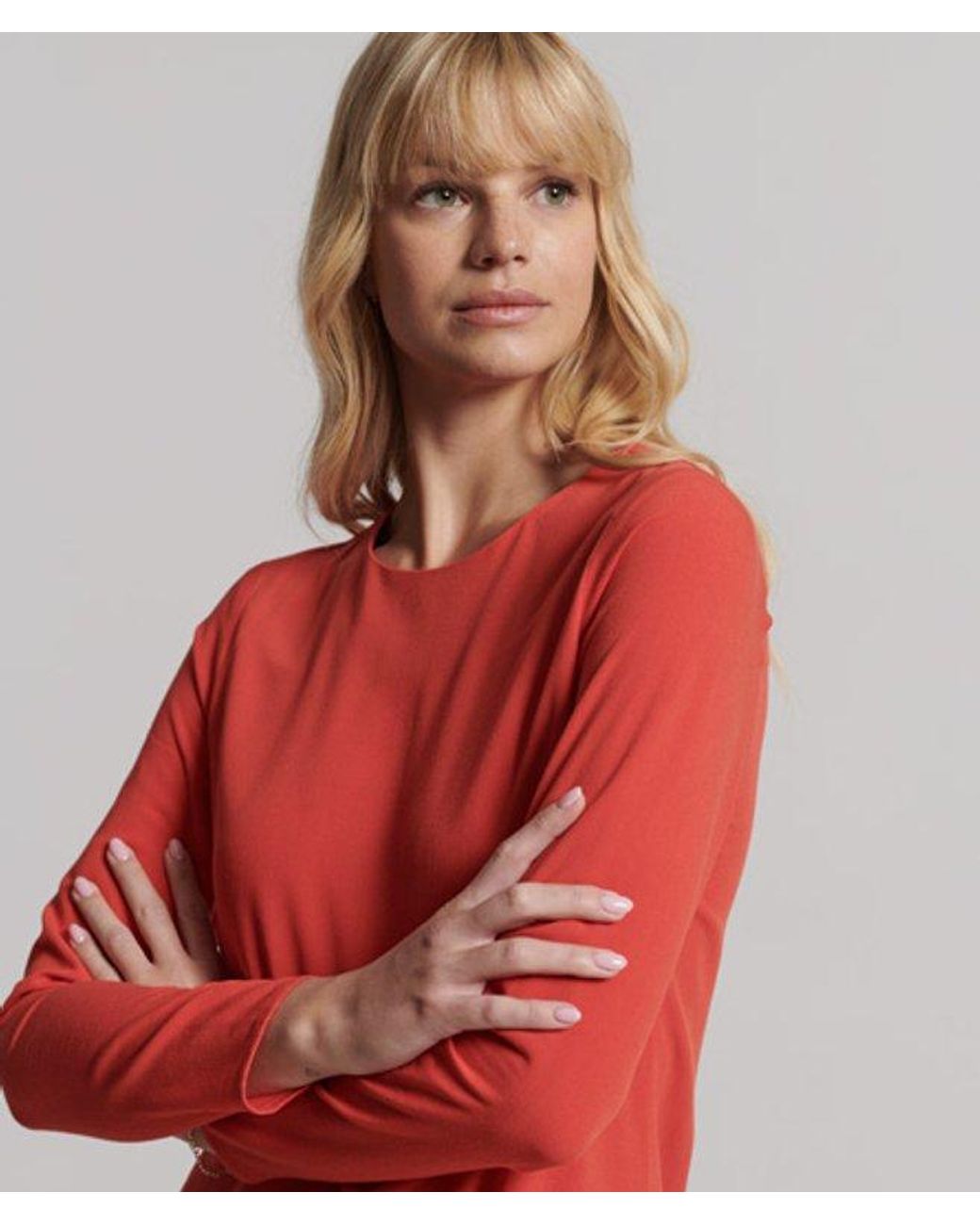 Superdry Red & Co Studios Long Sleeve Midi Shift Dress