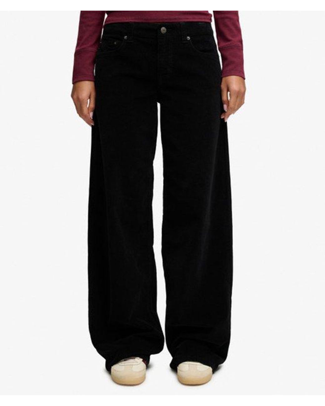 Superdry Red & Co Mid Rise baggy Corduroy Trousers