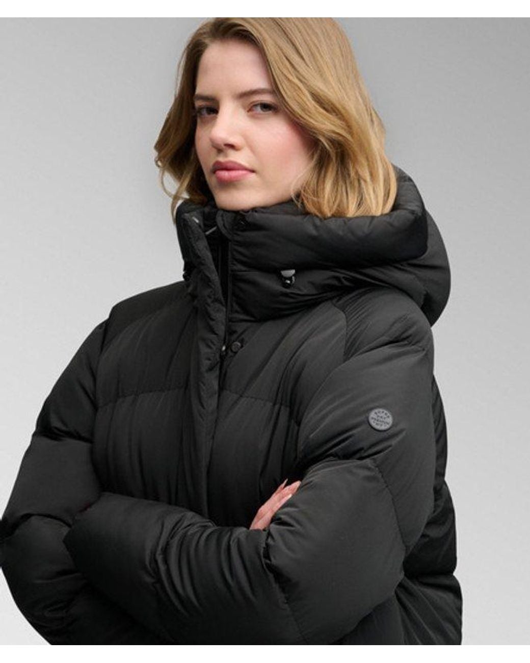 Superdry Black & Co Long Hooded Puffer Coat