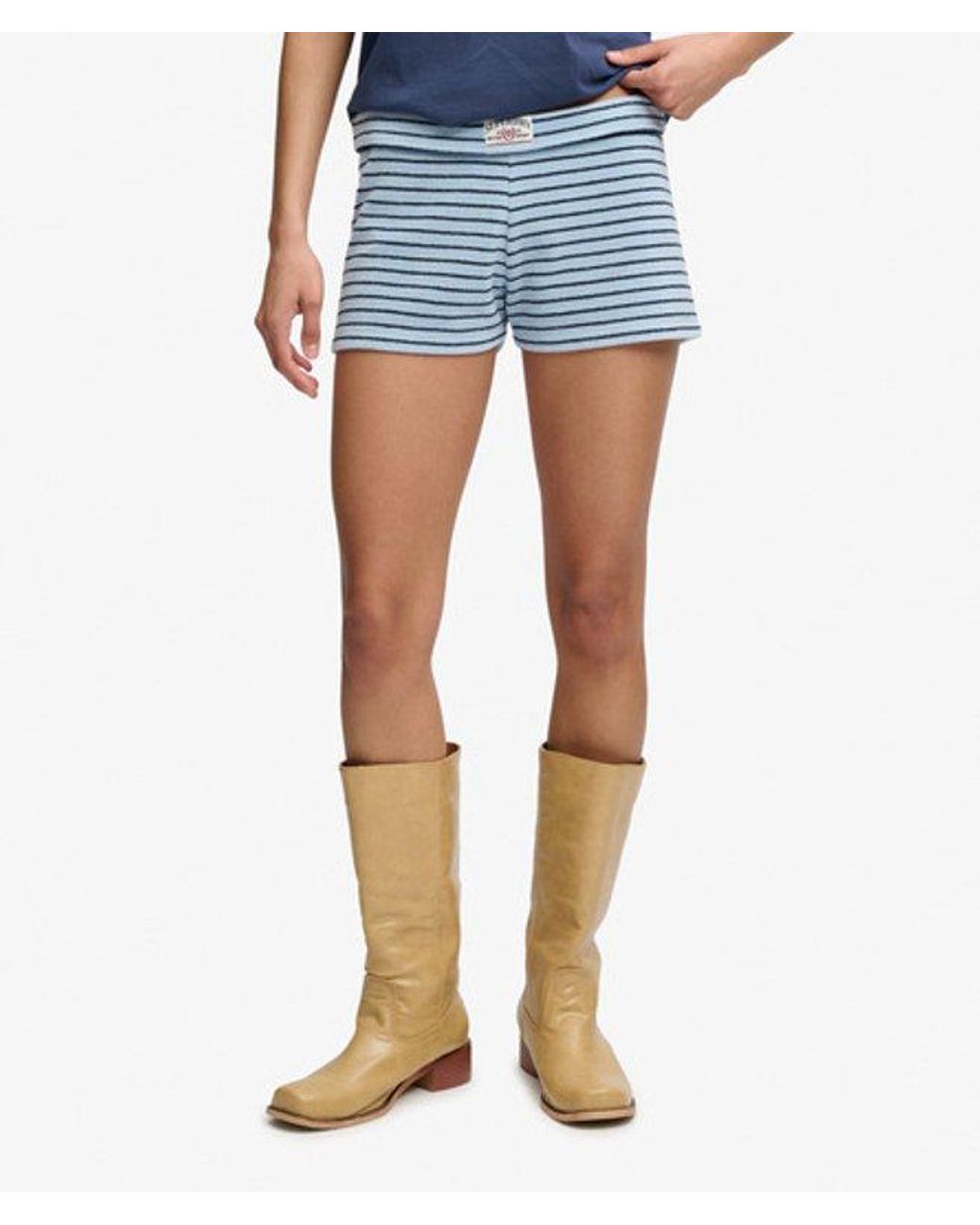 Superdry Blue & Co Athletic Essentials Fold Over Towelling Shorts
