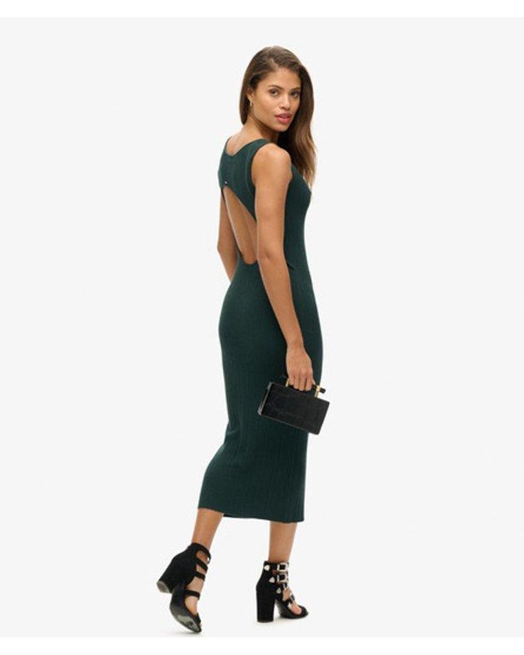 Superdry Green & Co Backless Knitted Midi Dress