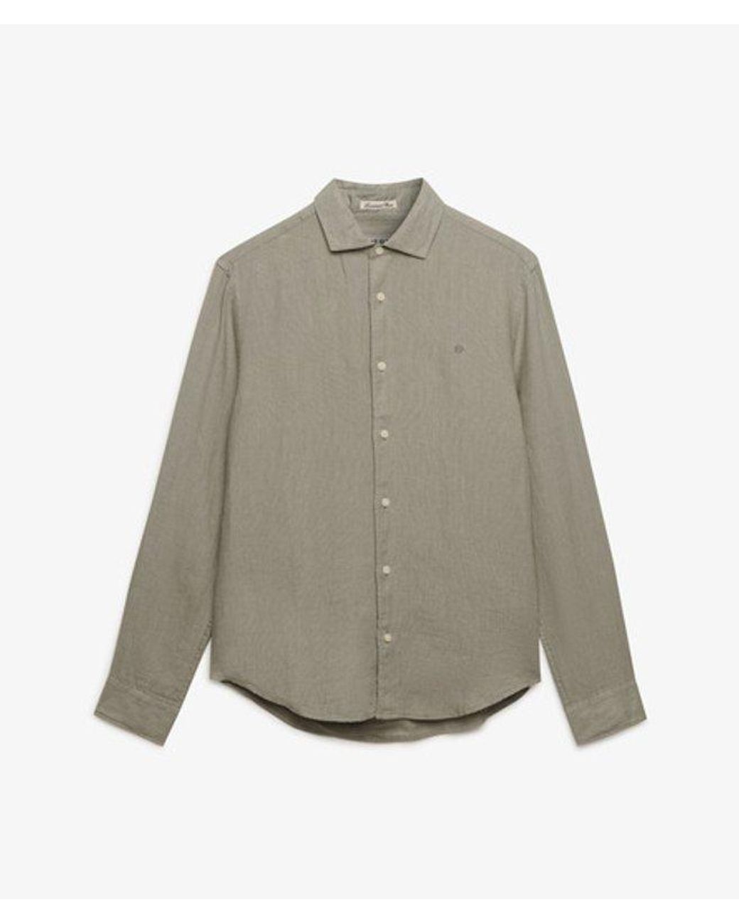 Superdry Gray & Co Riviera Long Sleeve Linen Shirt for men