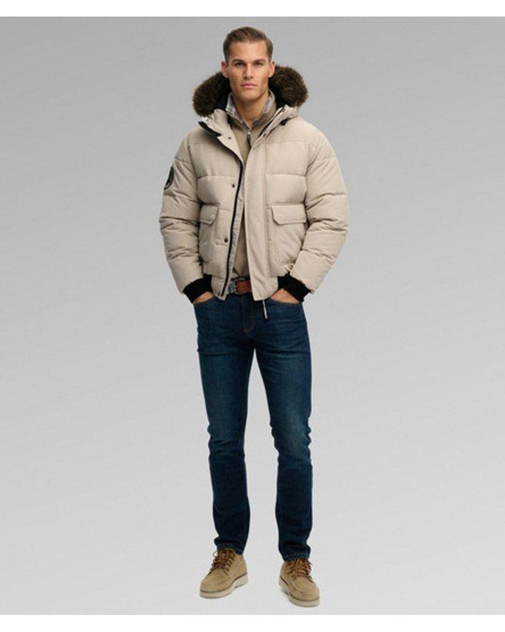 Superdry Natural & Co Everest Hooded Puffer Bomber Jacket for men