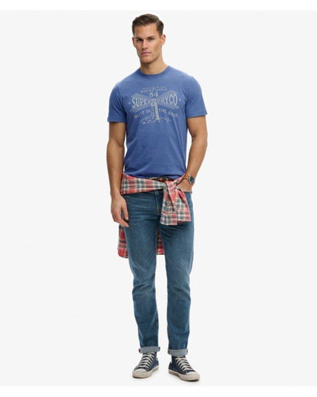 Superdry Blue Lo-Fi Dockside T-Shirt for men