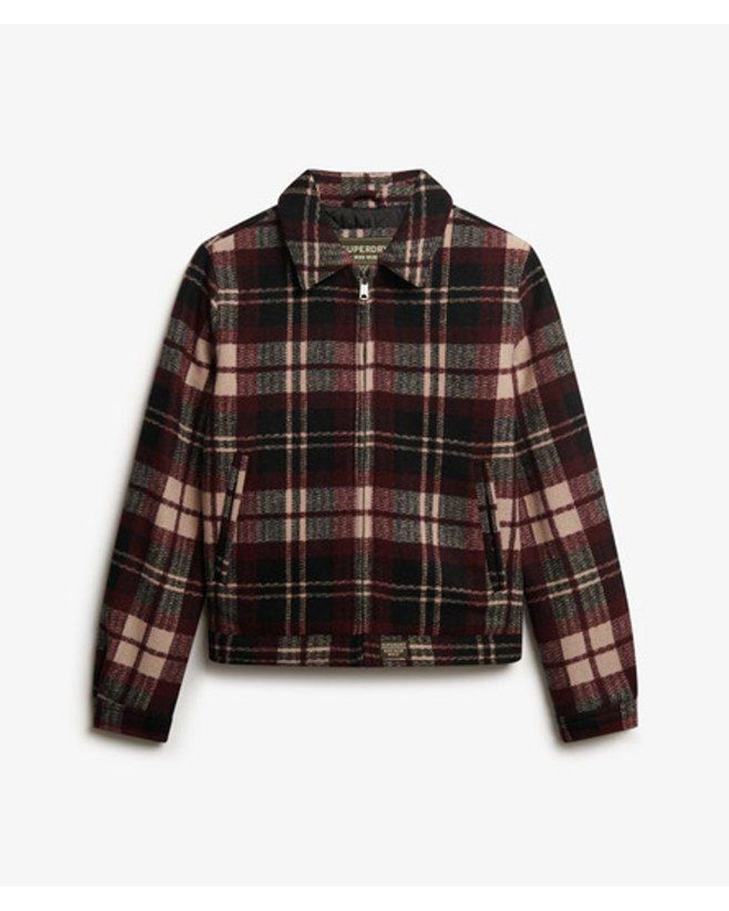 Superdry Black & Co Checked Ranch Quilted Jacket