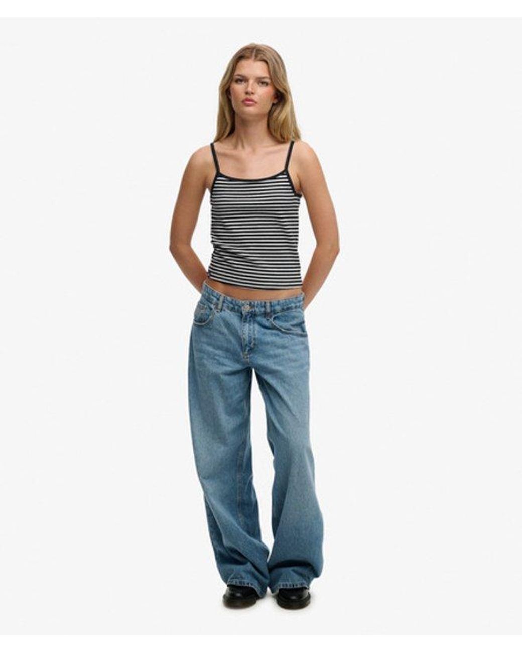Superdry Blue & Co Athletic Essentials Stripe Cami Top