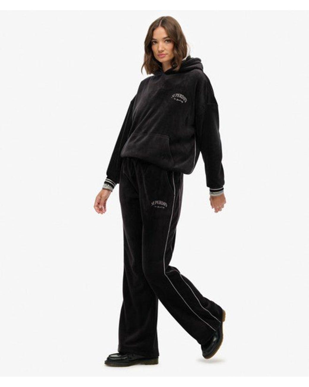 Superdry Black & Co Country Club Velour Straight joggers